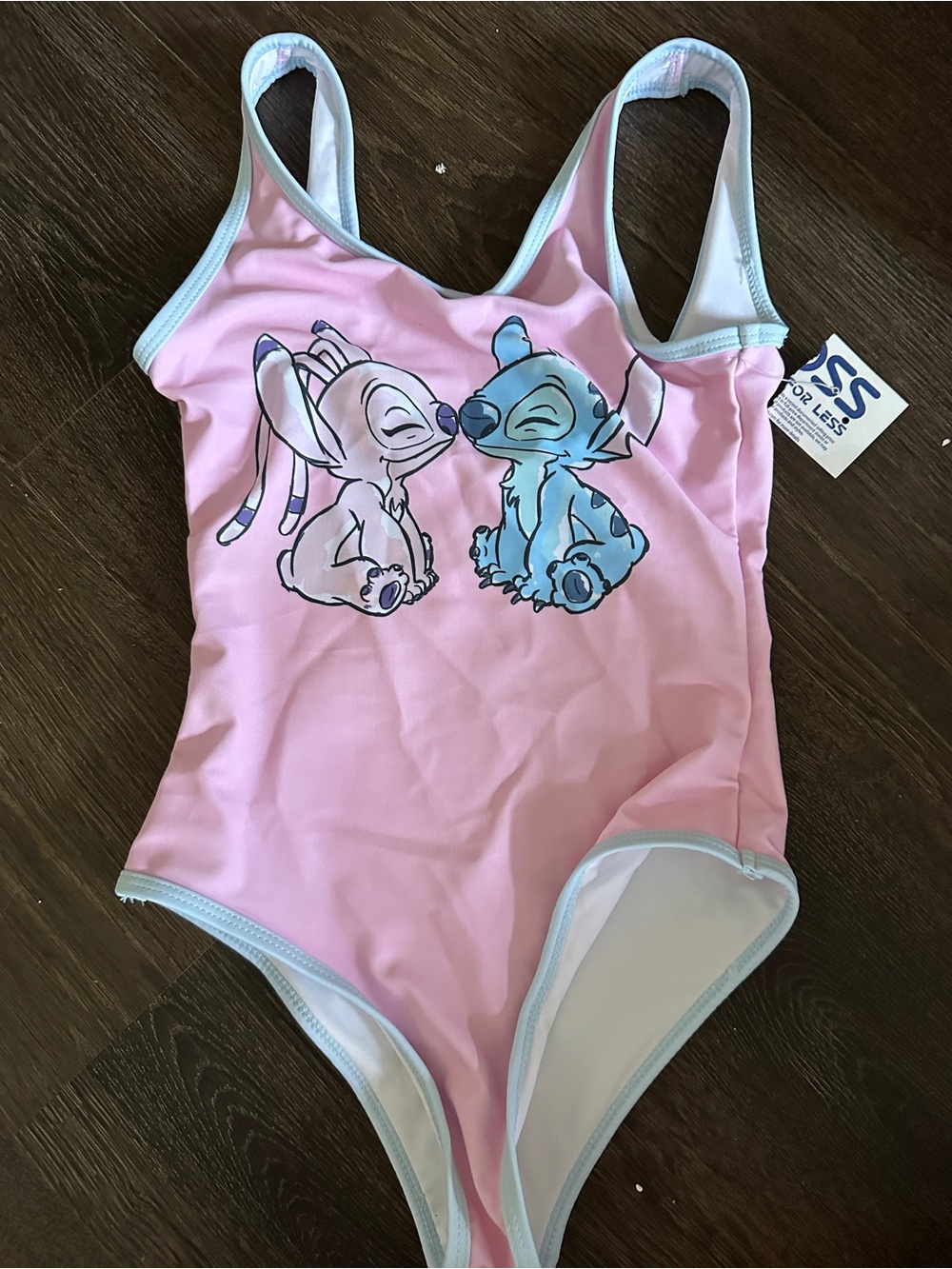 Disney Lilo & Stitch Girls' Quick-Drying One-Piece Swimsuit with Stitch & Angel